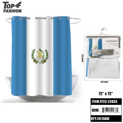 GUATEMALA FLAG 12 IRON HOOK SHOWER CURTAIN 24PC/CS