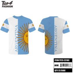 ARGENTINA V-NECK SPORTS T-SHIRT 72PC/CS (S-XL/XXL)