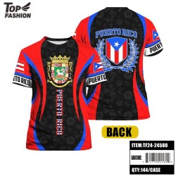PUERTO RICO (CROWN) ROUND NECK SPORTS T-SHIRT 144PC/CS