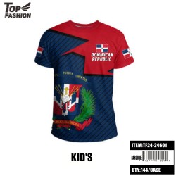 DOMINICAN REPUBLIC KIDS CREW NECK SPORT T-SHIRT 144PC/CS