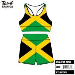JAMAICA FLAG SHORT YOGA SUIT 72PC/CS