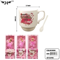 MOTHERS DAY - MUG & LIGHT UP FLOWER W/ BEAR 4 ASST 24PC/CS