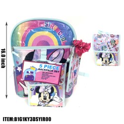 BACKPACK - 5PC SET MINNIE WITH LUNCH BOX 16