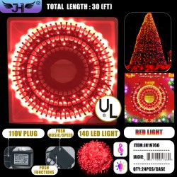 CHRISTMAS LIGHT - 140L GREEN WIRE RED COLOR W/MUSIC 24PC/CS