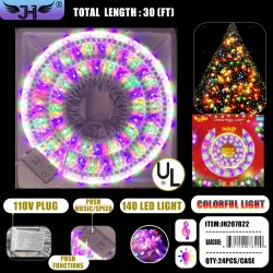 CHRISTMAS LIGHT - 140L WHITE WIRE MULTI W/ MUSIC 24PC/CS