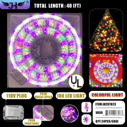 CHRISTMAS LIGHT - 180L WHITE WIRE MULTI W/ MUSIC 24PC/CS