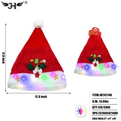 CHRISTMAS HAT - LIGHT UP RED 10DZ/CS