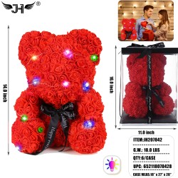 ROSE BEAR - LIGHT UP RED BEAR WITH RIBBON 14