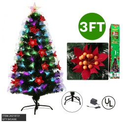 LED CHRISTMAS TREE - 3FT MULTI COLOR LIGHT & FLOWER 6PC/CS