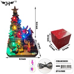 CHRISTMAS STATUE-CHRISTMAS SANTA & TREE DECORATION  6PC/CS