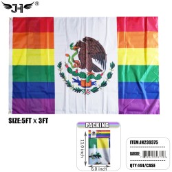 FLAG - 3x5FT RAINBOW MEXICO FLAG 12DZ/CS