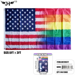 FLAG - 3FTX5FT RAINBOW USA 12DZ/CS