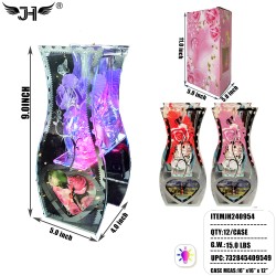 GLASS DECORATION - VASE & GIFT BOX WITH LIGHT 3 COLOR 12PC/CS