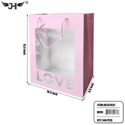 WINDOW OPEN GIFT BAG - #3 SIZE M PINK LOVE 11