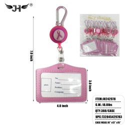 KEYRING ID CARD HOLDER PINK COLOR 30DZ/CS