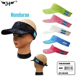 FLAG SUN VISOR HAT - HONDURAS RHINESTONES 10DZ/CS
