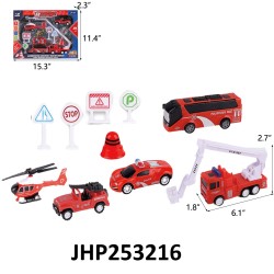 PULL BACK FIRE ENGINE SET 9PC/2BX/18PC/CS