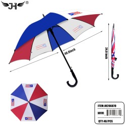 FLAG UMBRELLA - J HANDLE STICK PUERTO RICO 12PC/48PC/CS