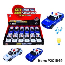 DIECAST - POLICE CAR 1:32 W/LIGHT&MUSIC 6DZ/2BX/12DZ/CS