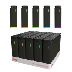 MK JET WINDPROOF LIGHTER ASSORTED BLACK (50PC) 10BX/CS