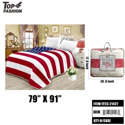 2KG QUEEN SIZE 1PLY AMERICAN FLAG MICROFIBER BLANKET 8PC/CS