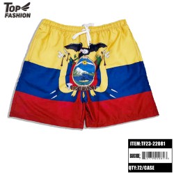 ECUADORIAN FLAG BEACH SHORTS PRINTED WITH (S-XXL) 72PC/CS