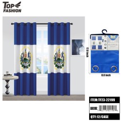 EL SALVADOR FLAG BLACKOUT WINDOW CURTAINS 12PC/CS