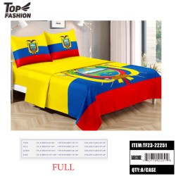 80G FULL SIZE ECUADOR FLAG 4-PIECE BED SHEET SET 8PC/CS