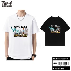 2 COLOR MENS PRINTED NEW YORK COTTON T-SHIRT (S-XL) 72PC/CS