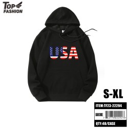 AMERICAN BLACK HOODIED SWEATSHIRT (S-XL) 48PC/CS