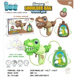 DINOSUAR BUBBLE SHOOTER W/ CARRIER 18PC/CS