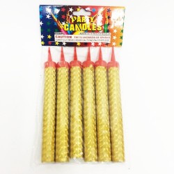 6CT PARTY CANDLE GOLD COLOR 100PK/CS