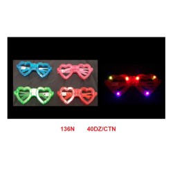 FLASHING HEART GLASSES 20DZ/2BX/40DZ/CS