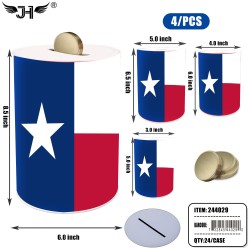 COUNTRY MONEY CAN - TEXAS FLAG 4PC SET 24PC/CS