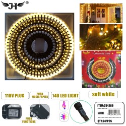 CHRISTMAS LIGHT - 140L GREEN WIRE YELLO LIGHT 24PC/CS