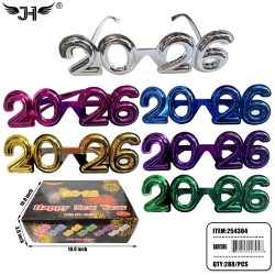 NEW YEAR GLASSES - 2026 MIX 6 COLOR 24DZ/CS