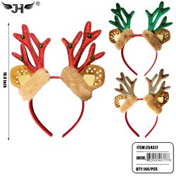 CHRISTMAS HEADBAND -  REINDEER 3 COLOR 12DZ/CS