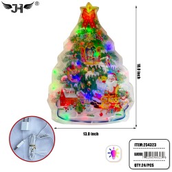 CHRISTMAS LIGHT UP DECORATION - TREE & SANTA 24PC/CS
