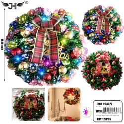 WREATH CHRISTMAS LIGHT UP DECORATION 2 COLORS 16