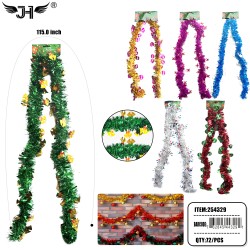 GARLAND - TINSEL 6 COLOR (6PC) 9.5FT 12PK/CS