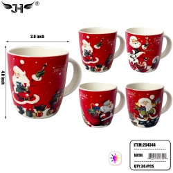 MUG SET - CHRISTMAS 4 DESIGN 12PC/3BX/36PC/CS