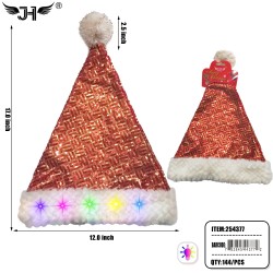 CHRISTMAS HAT - LIGHT UP 12DZ/CS