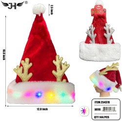 CHRISTMAS HAT - LIGHT UP REINDEER 12DZ/CS