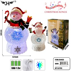 CHRISTMAS LANTERN - SNOW GLOBE SNOWMAN  6PC/CS