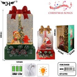 CHRISTMAS LANTERN - SNOW GLOBE SANTA  6PC/CS