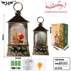 CHRISTMAS LANTERN - SNOW GLOBE SANTA 6PC/CS