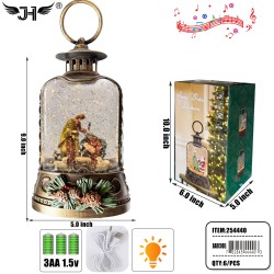 CHRISTMAS LANTERN - SNOW GLOBE NATIVITY 6PC/CS