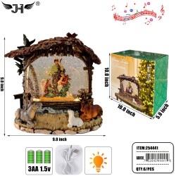 CHRISTMAS LANTERN - SNOW GLOBE NATIVITY 6PC/CS