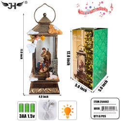 CHRISTMAS LANTERN - SNOW GLOBE NATIVITY 6PC/CS