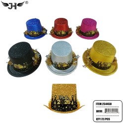 NEW YEAR HAT - GLITTER PLASTIC SIX COLOR 6DZ/CS